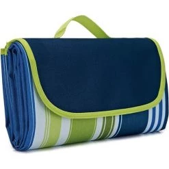 AOUGO 200 X 195cm Couverture Tapis De Pique-Nique, Étanche, Pliable,Tapis De Plage,pour Camping,Extérieur,Plage,Jardin,Parc,avec Poignée,Velcro,Couverture Pour Pique-Nique Imperméable Anti Sable