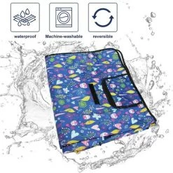 AOUGO Couverture De Pique-nique Imperméable 200 X 200 Cm Pour Plage, Anti-sable, Grande Couverture De Pique-nique, En Famille, Idéale Pour Les Enclos De Plage, Les Plages Et Les Voyages -Plaid et couverture Soldes 60281928 4