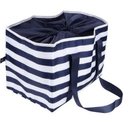 AOUGO Sacs De Pique-Nique,Panier De Pique-Nique Grand Sac Thermique De Pique-Nique Polyvalent Sac Isolé De Pique-Nique à Rayures Bleues Pour Un Voyage En Voiture Voyage De Week-End Camping -Plaid et couverture Soldes 60282030 5