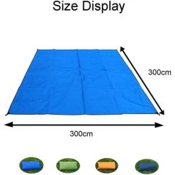 AOUGO Couvertures Pique-niques， 300x300cm Portable Picnnic Tapis De Pique-nique ，étanche Plage De Plage Tapis De Camping En Plein Air Couverture Pliante Couverture De Tente -Plaid et couverture Soldes 60282150 5