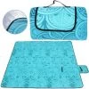 AOUGO Couverture Tapis De Pique-Nique, Étanche, Pliable, Pour Camping, Plage, Jardin, Avec Poignée, Couverture Pour Pique-Nique Avec Envers Imperméable 200 X 200 Cm (Paon Bleu) -Plaid et couverture Soldes 60282192 1