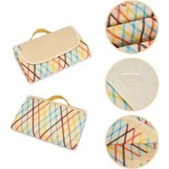 AOUGO Couverture De Pique-Nique Imperméable Grande Tapis De, Plage Couverture Pour Pique-Nique Pliable ,Portable Pour Camping Voyage Barbecue Plage -Plaid et couverture Soldes 60282220 3