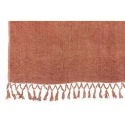 DANSMAMAISON Plaid Floches Viscose Orange/Rose - L 170 X L 130 X H 0,5 Cm - Orange -Plaid et couverture Soldes 60285250 2