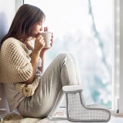 SWANEW Chauffe-pieds électrique 100W 6 Niveaux De Température Lavable Botte Chauffante Brun - Gris -Plaid et couverture Soldes 60288467 2