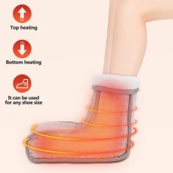 SWANEW Chauffe-pieds électrique 100W 6 Niveaux De Température Lavable Botte Chauffante Brun - Gris -Plaid et couverture Soldes 60288467 4