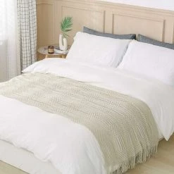 WINBO Plaid Texturé Uni Doux Pour Couverture Tricotée Décorative Canapé Canapé, Beige 9 WINBO Plaid Texturé Uni Doux Pour Couverture Tricotée Décorative Canapé Canapé, Beige -Plaid et couverture Soldes 60289993 3