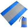 ABCRITAL Tapis De Plage Extérieur Imperméable Léger Pliable Portable Couverture De Poche Tapis De Pique-Nique-Grand Et Compact Tapis Sans Sable Séchage Rapide, Avec 4 Coins Bleu + Gris + Bleu 2.1 * 3