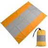 ABCRITAL Tapis De Plage Extérieur Imperméable Léger Pliable Portable Couverture De Poche Tapis De Pique-Nique-Grand Et Compact Tapis Sans Sable Séchage Rapide, Avec 4 Coins Orange + Gris + Orange 2,8 X 3