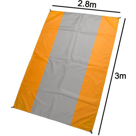 ABCRITAL Tapis De Plage Extérieur Imperméable Léger Pliable Portable Couverture De Poche Tapis De Pique-Nique-Grand Et Compact Tapis Sans Sable Séchage Rapide, Avec 4 Coins Orange + Gris + Orange 2,8 X 3 4 ABCRITAL Tapis De Plage Extérieur Imperméable Léger Pliable Portable Couverture De Poche Tapis De Pique-Nique-Grand Et Compact Tapis Sans Sable Séchage Rapide, Avec 4 Coins Orange + Gris + Orange 2,8 X 3 – Image 2