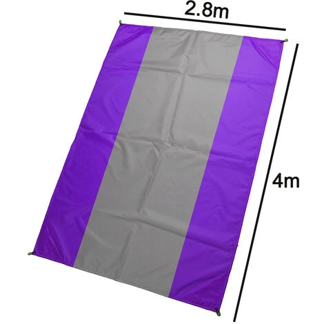 ABCRITAL Tapis De Plage Extérieur Imperméable Léger Pliable Portable Couverture De Poche Tapis De Pique-Nique-Grand Et Compact Tapis Sans Sable Séchage Rapide, Avec 4 Coins Violet + Gris + Violet 2,8 X 4 4 ABCRITAL Tapis De Plage Extérieur Imperméable Léger Pliable Portable Couverture De Poche Tapis De Pique-Nique-Grand Et Compact Tapis Sans Sable Séchage Rapide, Avec 4 Coins Violet + Gris + Violet 2,8 X 4 – Image 2