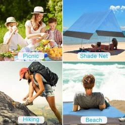 ABCRITAL Tapis De Plage Extérieur Imperméable Léger Pliable Portable Couverture De Poche Tapis De Pique-Nique-Grand Et Compact Tapis Sans Sable Séchage Rapide, Avec 4 Coins Violet + Gris + Violet 2,8 X 4 11 ABCRITAL Tapis De Plage Extérieur Imperméable Léger Pliable Portable Couverture De Poche Tapis De Pique-Nique-Grand Et Compact Tapis Sans Sable Séchage Rapide, Avec 4 Coins Violet + Gris + Violet 2,8 X 4 -Plaid et couverture Soldes 60367113 5