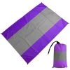 ABCRITAL Tapis De Plage Extérieur Imperméable Léger Pliable Portable Couverture De Poche Tapis De Pique-Nique-Grand Et Compact Tapis Sans Sable Séchage Rapide, Avec 4 Coins Violet + Gris + Violet 2.8*3