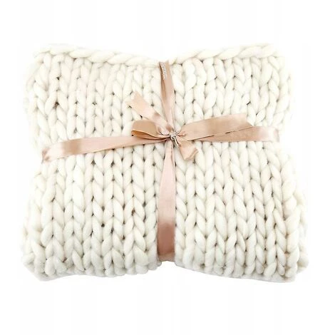 Ensoleillé Couverture Confortable, Couverture En Laine Extra épaisse Tissée à La Main, Blanc, 60 * 60 3 Ensoleillé Couverture Confortable, Couverture En Laine Extra épaisse Tissée à La Main, Blanc, 60 * 60