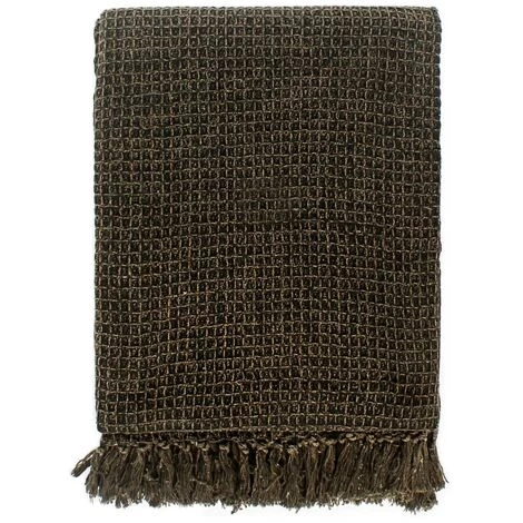 INLIFE Couverture En Coton 125 X 150 Cm Anthracite/Marron 5 INLIFE Couverture En Coton 125 X 150 Cm Anthracite/Marron – Image 3