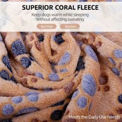 LIFCAUSAL Tapis De Lit De Chien Mignon Couverture Pied Doux Imprimer Chaud Chien Couchage Couvert De Couverture De Lit Serviettes De Chien -Plaid et couverture Soldes 60684116 4