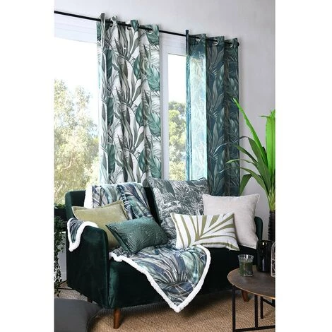 LOVELY CASA Plaid 130x160 Cm Panama Canard - Vert 6 LOVELY CASA Plaid 130x160 Cm Panama Canard - Vert – Image 4