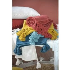 ATMOSPHERA, CRÉATEUR D'INTÉRIEUR Jeté De Lit 240x220 Cm Sanchez écru Coton - Blanc -Plaid et couverture Soldes 60749726 3