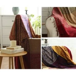 GALOZZOIT Couverture De Jet En Chenille, Glands Jacquard Couverture De Canapé Housse De Chaise Décorative Pour Canapé-Lit Soft Chair, Folk Tribal Pattern (220 X 250 CM, Rouge) 11 GALOZZOIT Couverture De Jet En Chenille, Glands Jacquard Couverture De Canapé Housse De Chaise Décorative Pour Canapé-Lit Soft Chair, Folk Tribal Pattern (220 X 250 CM, Rouge) -Plaid et couverture Soldes 60858381 5