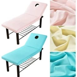 HEGUYEY Lot De 2 Draps-housses De Table De Massage Avec Trou, En Polyester Doux, Réutilisables-Convient Aux Lits De Massage De Moins De 80 Cm -Plaid et couverture Soldes 60893417 4