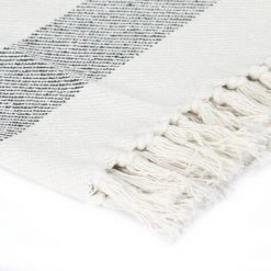 FIMEI Couverture Coton Rayures 160 X 210 Cm Anthracite 9 FIMEI Couverture Coton Rayures 160 X 210 Cm Anthracite -Plaid et couverture Soldes 60967322 3
