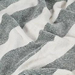 FIMEI Couverture Coton Rayures 160 X 210 Cm Vert Foncé -Plaid et couverture Soldes 60971428 5