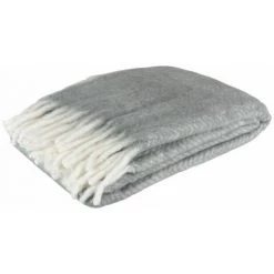 Paris Prix - Plaid Déco "alpha" 136x190cm Gris & Blanc