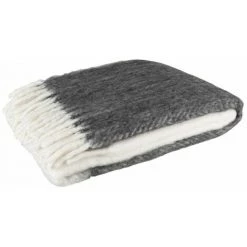 Paris Prix - Plaid Déco "bord" 136x190cm Noir & Blanc