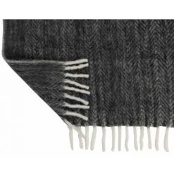 Paris Prix - Plaid Déco "bord" 136x190cm Noir & Blanc -Plaid et couverture Soldes 61174061 3