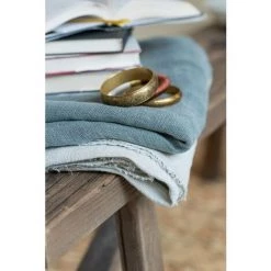 LANADECO Plaid Délavé Lin En Vert Foncé - Vert -Plaid et couverture Soldes 61230755 3