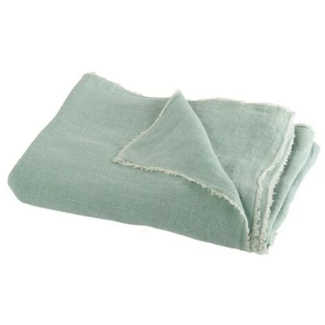 LANADECO Plaid Délavé En Lin Menthe - Vert 3 LANADECO Plaid Délavé En Lin Menthe - Vert