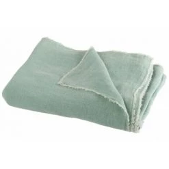 LANADECO Plaid Délavé En Lin Menthe - Vert 9 LANADECO Plaid Délavé En Lin Menthe - Vert -Plaid et couverture Soldes 61230771 3