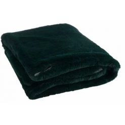 LANADECO Plaid En Polyester Style Peluche De Couleur Vert Foncé - Vert