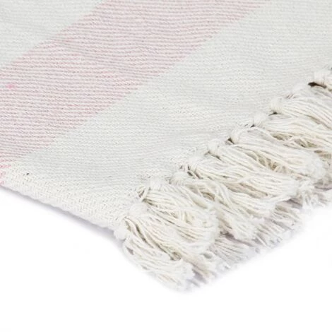 SUPERMARKET Couverture Coton Rayures 125x150 Cm Vieux Rose 5 SUPERMARKET Couverture Coton Rayures 125x150 Cm Vieux Rose – Image 3