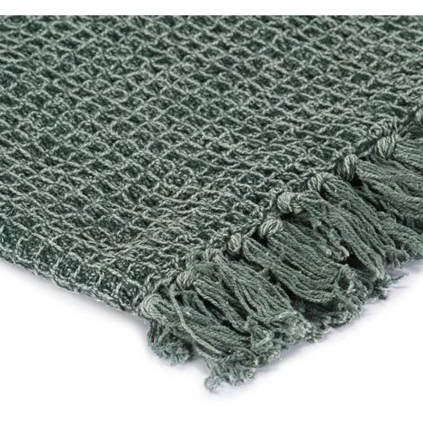 FIMEI Couverture En Coton 220 X 250 Cm Vert Foncé 5 FIMEI Couverture En Coton 220 X 250 Cm Vert Foncé – Image 3