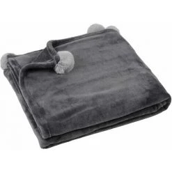 GADGET ET BAZAR Plaid Tout Doux Gris Foncé 130 X 160 Cm