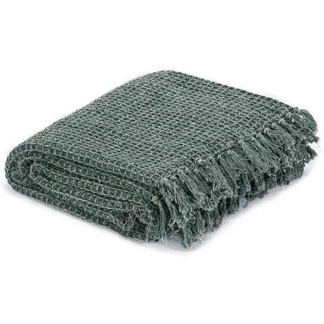 SUPERMARKET Couverture En Coton 125 X 150 Cm Vert Foncé 4 SUPERMARKET Couverture En Coton 125 X 150 Cm Vert Foncé – Image 2