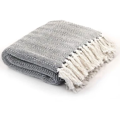 SUPERMARKET Couverture Coton à Chevrons 220 X 250 Cm Bleu Marine 3 SUPERMARKET Couverture Coton à Chevrons 220 X 250 Cm Bleu Marine