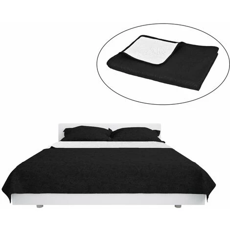 SUPERMARKET Couvre-lit à Double Face Matelassé 230 X 260 Cm Noir Et Blanc 4 SUPERMARKET Couvre-lit à Double Face Matelassé 230 X 260 Cm Noir Et Blanc – Image 2