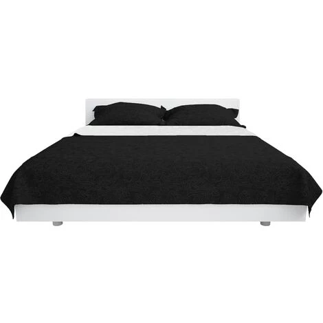 SUPERMARKET Couvre-lit à Double Face Matelassé 230 X 260 Cm Noir Et Blanc 5 SUPERMARKET Couvre-lit à Double Face Matelassé 230 X 260 Cm Noir Et Blanc – Image 3