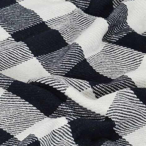 SUPERMARKET Couverture Coton Carreaux 160 X 210 Cm Cm Bleu Marine 7 SUPERMARKET Couverture Coton Carreaux 160 X 210 Cm Cm Bleu Marine – Image 5