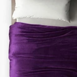 LYCXAMES Couverture Confortable Couverture Moelleuse, Couverture Extra Douce Et Chaude Dans Le Salon, Couverture En Molleton De Flanelle 150x200 Cm, Infroissable / Anti-décoloration Comme Couverture De Canapé Ou Couvre-lit - Violet -Plaid et couverture Soldes 63750558 3