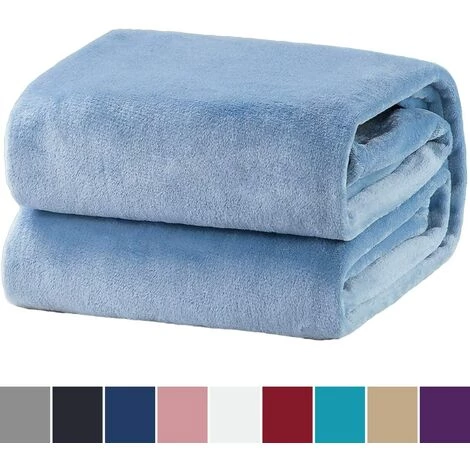 LYCXAMES Couverture Confortable Couverture Moelleuse, Couverture Extra Douce Et Chaude Dans Le Salon, Couverture En Molleton De Flanelle 150x200 Cm, Infroissable / Anti-décoloration Comme Couverture De Canapé Ou Couvre-lit - Bleu Ciel 3 LYCXAMES Couverture Confortable Couverture Moelleuse, Couverture Extra Douce Et Chaude Dans Le Salon, Couverture En Molleton De Flanelle 150x200 Cm, Infroissable / Anti-décoloration Comme Couverture De Canapé Ou Couvre-lit - Bleu Ciel