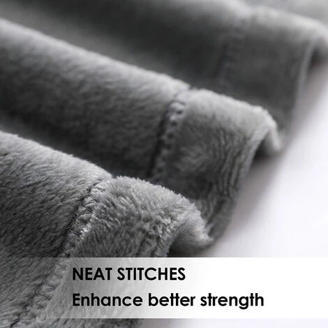 SWANEW Couverture Câline Couverture Polaire Couverture Moelleuse Chaude Super Douce 130x170cm - Gris 7 SWANEW Couverture Câline Couverture Polaire Couverture Moelleuse Chaude Super Douce 130x170cm - Gris – Image 5