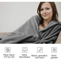 TolleTour Couverture Câline, Couverture Polaire, Couverture Moelleuse, Chaude, Super Douce, 220 X 240 Cm - Gris