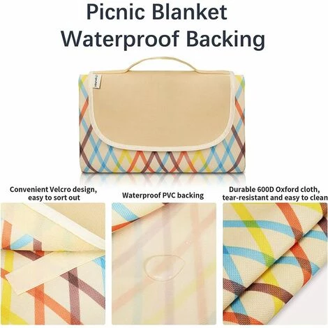 SINCèREETALI Couverture De Pique-Nique, Pliable Tapis Plage Surface Imperméable Et Sans Sable, Tapis Pique Niques Pour Plage, Le Parc, La Randonnée, Le Camping, Idéal Pour Les Voyages En Famille 4 SINCèREETALI Couverture De Pique-Nique, Pliable Tapis Plage Surface Imperméable Et Sans Sable, Tapis Pique Niques Pour Plage, Le Parc, La Randonnée, Le Camping, Idéal Pour Les Voyages En Famille – Image 2