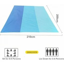 SINCèREETALI Couverture De Plage Basique Confortable, Tapis De Plage Imperméable, Tapis De Pique-nique Sans Sable Pour Plage, Camping, Voyage, Cour, Jardin, Activités De Plein Air 200 X 210 Cm Bleu 11 SINCèREETALI Couverture De Plage Basique Confortable, Tapis De Plage Imperméable, Tapis De Pique-nique Sans Sable Pour Plage, Camping, Voyage, Cour, Jardin, Activités De Plein Air 200 X 210 Cm Bleu -Plaid et couverture Soldes 63816592 5