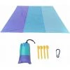 SINCèREETALI Cozy Basic Couverture De Plage Imperméable, Tapis De Plage Compact Portable, Sans Sable Tapis De Pique-Nique Avec 4 Piquets Pour Plage, Camping, Voyage, Èvénements En Extérieur 200 X 210 Cm Violet