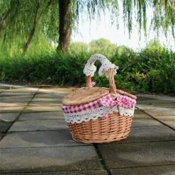 SINCèREETALI Panier De Service Alimentaire Tissé à La Main Avec Couvercle En Maille Pliable, Panier De Pique-Nique Rond/Rectangulaire étanche à La Poussière Et Aux Insectes, Panier De Nourriture Pour Légumes -Plaid et couverture Soldes 63819160 3