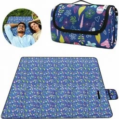 SINCèREETALI Couverture De Pique-nique Imperméable 200 X 200 Cm Pour Plage, Anti-sable, Grande Couverture De Pique-nique, En Famille, Idéale Pour Les Enclos De Plage, Les Plages Et Les Voyages