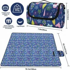 SINCèREETALI Couverture De Pique-nique Imperméable 200 X 200 Cm Pour Plage, Anti-sable, Grande Couverture De Pique-nique, En Famille, Idéale Pour Les Enclos De Plage, Les Plages Et Les Voyages -Plaid et couverture Soldes 63820417 3